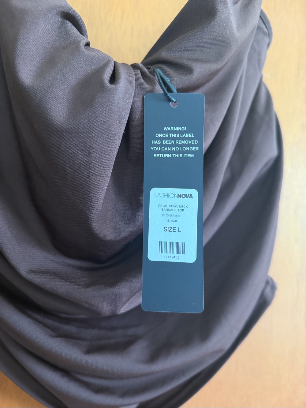 Fashion Nova Prime Cowl Neck Bandage Top - Picture 3 of 4